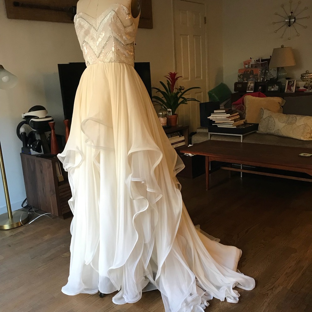 SOLD Hayley Paige Charlie Designer Sequin Gown - Picture 2 of 8